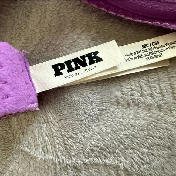 Victoria's Secret purple Heart Lace Bra with red bows and heart adjustable strap - Picture 5 of 7